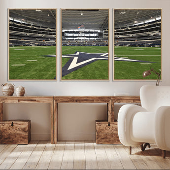 14834-MGV-CV-36X24-Dallas Att Stadium Wall Art Canvas Print, Framed Texas NFL Stadium Art Picture Print, American Football Stadium Perfect Sports