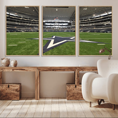 14834-MGV-CV-36X24-Dallas Att Stadium Wall Art Canvas Print, Framed Texas NFL Stadium Art Picture Print, American Football Stadium Perfect Sports