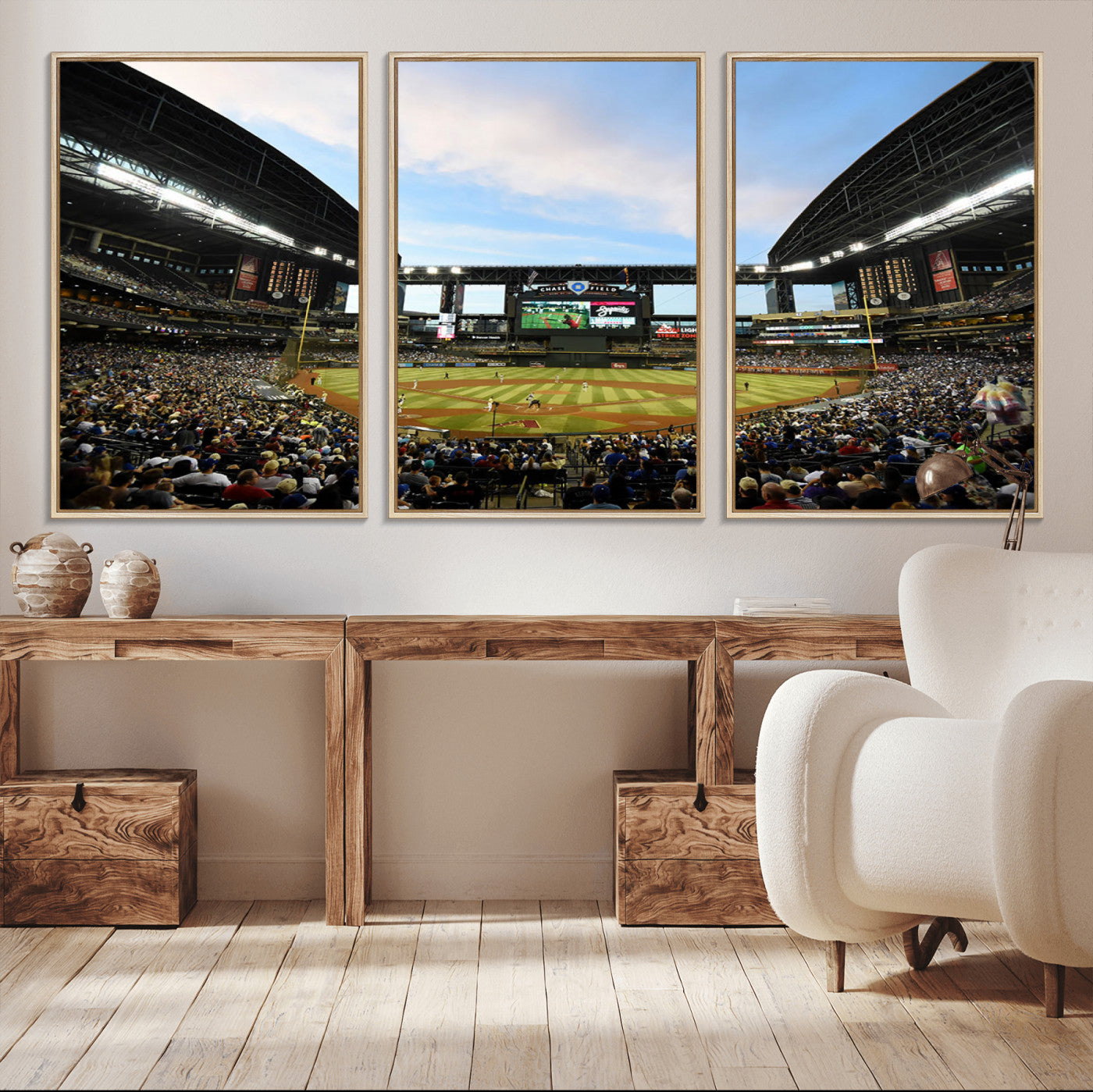 92672-MGV-CV-36X24-Chase Field Stadium Wall Art Canvas Print, Framed Arizona Stadium Art Picture Print, Chase Stadium Perfect Sports Room Decor