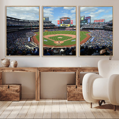 22910-MGV-CV-36X24-City Field Stadium Wall Art Canvas Print, Framed New York Stadium Art Picture Print, City Field Perfect Sport Room Decor Artwork