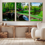 57655-MGV-CV-36X24-Golf Course Wall Art – Canvas Print Scenic Green Fairway Stone Bridge Water Reflection Landscape, Classic Sports Decor for Office,