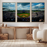37127-MGV-CV-36X24-Kauffman Stadium Wall Art Canvas Print, Framed Kansas City Royals Field Art Picture Print, Baseball Stadium Perfect Sport Room
