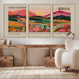 18304-MGV-CV-36X24-Sunset Mountain Landscape Wall Art – Panoramic Abstract Nature Canvas Print, Vibrant Wall Decor for Living Room, Bedroom, Office,