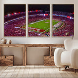 11343-MGV-CV-36X24-Bryant-Denny Stadium Wall Art – Panoramic Alabama Crimson Tide Football Field Canvas Print, Game Day Decor for Office, Man Cave or