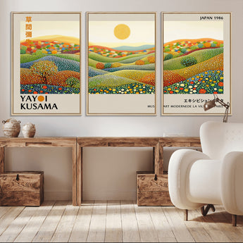 33864-MGV-CV-36X24-Pointillism Yayoi Wall Art Canvas Print, Framed Yayoi Kusama Art Picture Print, Yayoi Kusama Dot Perfect Abstract Nature Decor