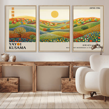 33864-MGV-CV-36X24-Pointillism Yayoi Wall Art Canvas Print, Framed Yayoi Kusama Art Picture Print, Yayoi Kusama Dot Perfect Abstract Nature Decor