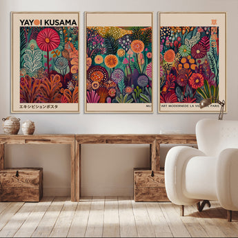 51280-MGV-CV-36X24-Abstract Yayoi Kusama Wall Art Canvas Print, Framed Japanese Wabi Sabi Art Picture Print, Yayoi Kusama Perfect Abstract Modern
