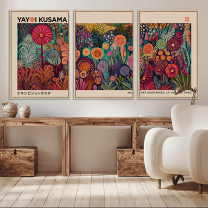51280-MGV-CV-36X24-Abstract Yayoi Kusama Wall Art Canvas Print, Framed Japanese Wabi Sabi Art Picture Print, Yayoi Kusama Perfect Abstract Modern