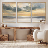 45544-MGV-CV-36X24-Ocean Sunset Wall Art – Serene Seascape Canvas Print with Golden Sky and Calm Water, Coastal Beach Artwork for Living Room,