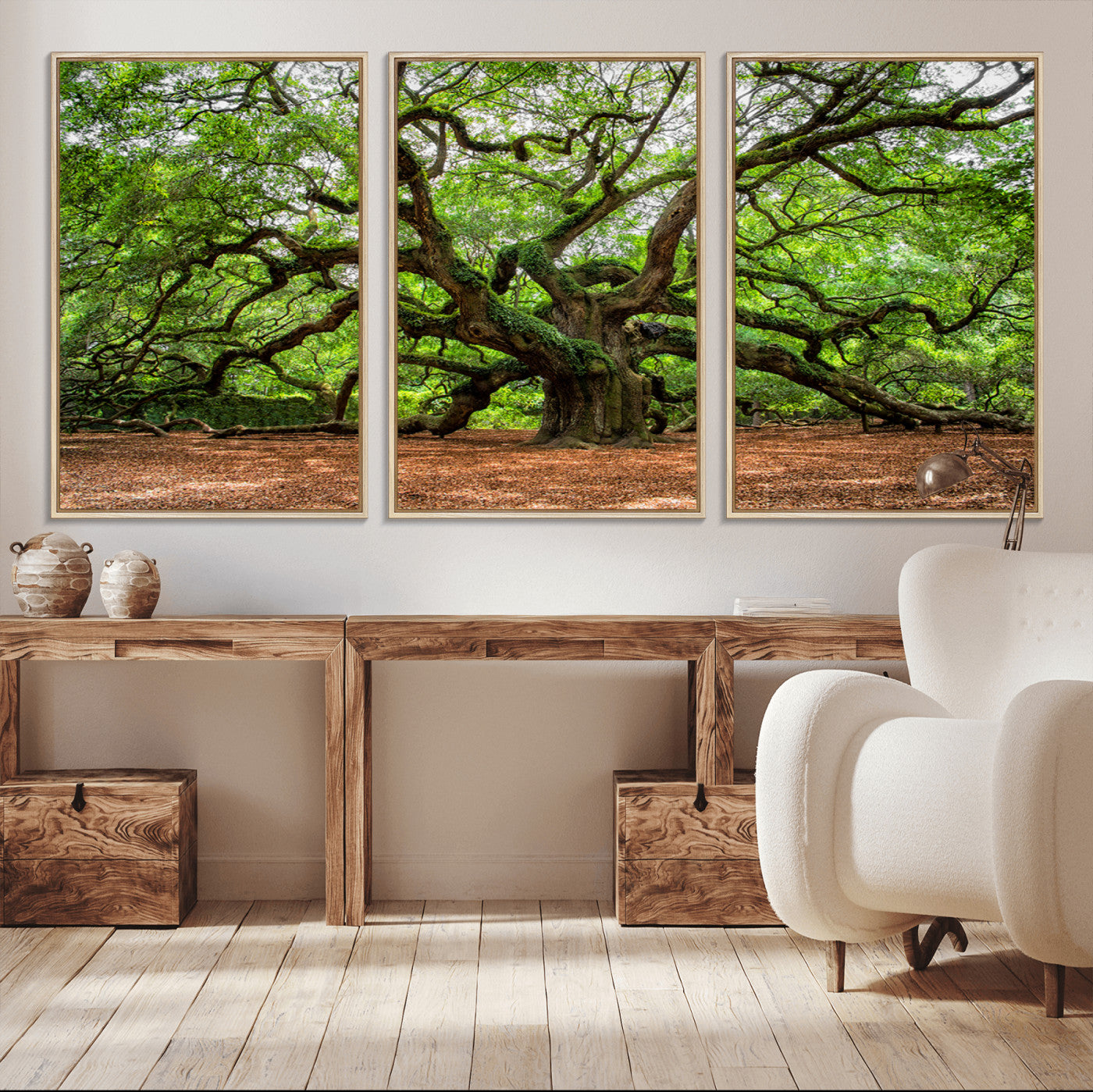 51255351-MGV-CV-36X24-Ancient Tree Wall Art – Majestic Oak Canvas Print, Large Nature Photography, Sacred Forest Landscape Wall Décor, Wisdom Tree