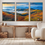 86772247-MGV-CV-36X24-Autumn Mountains Wall Art Canvas Print, Framed Fall Foliage Art Picture Print, Vibrant Hills Perfect Vibrant Nature Decor Artwork