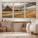 26821575-MGV-CV-36X24-Old Barn Wall Art Canvas Print, Framed Rustic Barn Art Picture Print, Moody Farm Perfect Rustic Farmhouse Decor Artwork