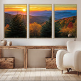 36964931-MGV-CV-36X24-Autumn Mountains Wall Art Canvas Print, Framed Sunset Glow Forest Art Picture Print, Golden Trees Perfect Vibrant Nature Decor