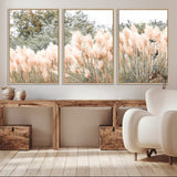 21826392-MGV-CV-36X24-Pampas Grass Wall Art Canvas Print, Framed Soft Pampas Art Picture Print, Pastel Grasses Perfect Soft Neutral Boho Decor Artwork