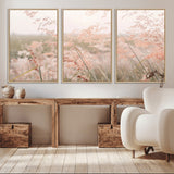 79164340-MGV-CV-36X24-Pastel Grasses Wall Art Canvas Print, Framed Soft Meadow Art Picture Print, Field in Breeze Perfect Pastel Minimal Decor Artwork