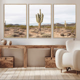 96147924-MGV-CV-36X24-Saguaro Cactus Wall Art Canvas Print, Framed Desert Cactus Art Picture Print, Earthy Desert Perfect Southwestern Boho Decor