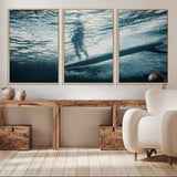 71192524-MGV-CV-36X24-Submerged Surf Wall Art Canvas Print, Framed Underwater Perspective Art Picture Print, Ocean Surf Perfect Coastal Adventure Decor