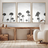 62298277-MGV-CV-36X24-Monochrome Palms Wall Art Canvas Print, Framed Minimalist Trees Art Picture Print, Silhouetted Palms Perfect Tropical Minimalist