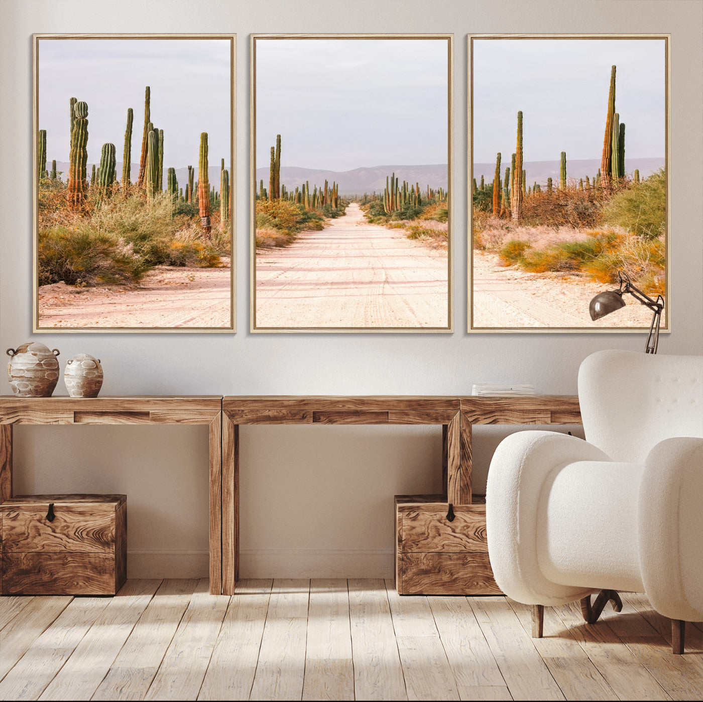 30742780-MGV-CV-36X24-Desert Cactus Wall Art Canvas Print, Framed Southwestern Art Picture Print, Bohemian Western Perfect Southwestern Boho Decor