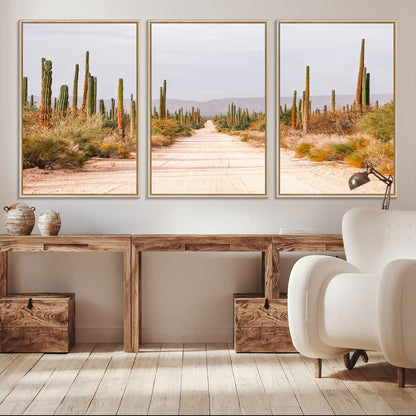 30742780-MGV-CV-36X24-Desert Cactus Wall Art Canvas Print, Framed Southwestern Art Picture Print, Bohemian Western Perfect Southwestern Boho Decor