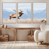 96024025-MGV-CV-36X24-Elk Photography Wall Art Canvas Print, Framed Mountain Wildlife Art Picture Print, Rustic Lodge Decor Perfect Rustic Lodge Decor