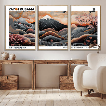 63125329-MGV-CV-36X24-Japanese Mt Fuji Wall Art – Surreal Ukiyo e Style Cherry Blossom Poster, Swirling Cloud Landscape Print, Modern Oriental Asian
