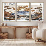 80111817-MGV-FC-60X30-3P_Natural-Japanese Landscape Wall Art – Mount Fuji Autumn Canvas Print, Asian Inspired Nature Decor for Living Room, Bedroom, Office or