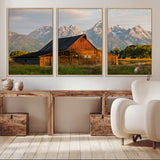 31771014-MGV-CV-36X24-Rustic Barn Wall Art Canvas Print, Framed Western Landscape Art Picture Print, Farmhouse Style Perfect Rustic Farmhouse Decor