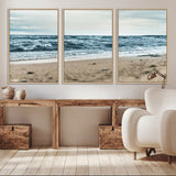 81812590-MGV-CV-36X24-Ocean Wall Art Wall Art Canvas Print, Framed Coastal Canvas Art Picture Print, Moody Seascape Perfect Coastal Minimalist Decor