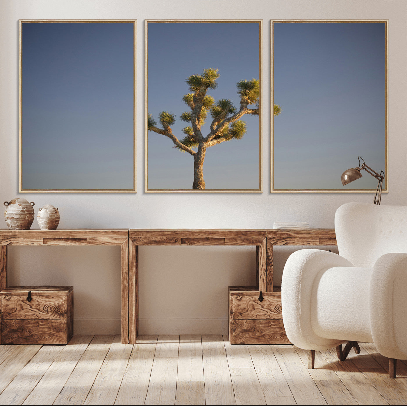 54552043-MGV-CV-36X24-Joshua Tree Art Wall Art Canvas Print, Framed Desert Landscape Art Picture Print, Southwestern Nature Perfect Southwestern Boho