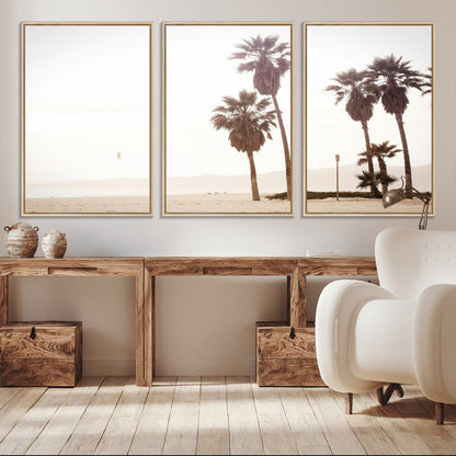 48255923-MGV-CV-36X24-Coastal Light Wall Art Canvas Print, Framed Relaxing Shoreline Art Picture Print, Minimalist Ocean Perfect Tropical Serenity Decor