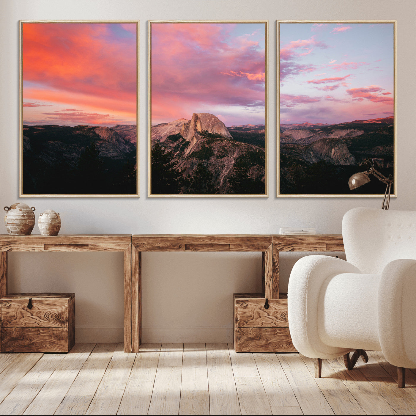 32786115-MGV-CV-36X24-Half Dome Wall Art Canvas Print, Framed Yosemite National Park Art Picture Print, Dramatic Sunset Perfect Adventurous Wilderness