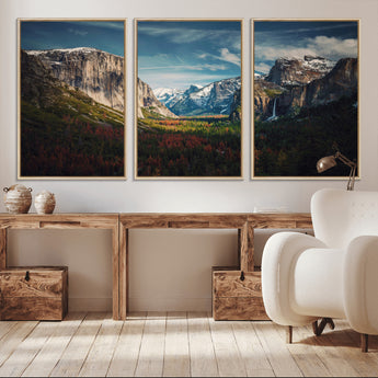 15244033-MGV-CV-36X24-Yosemite National Wall Art Canvas Print, Framed Mountain Landscape Art Picture Print, El Capitan Perfect Rustic Farmhouse Decor