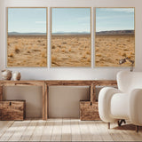 55918919-MGV-CV-36X24-Desert Landscape Wall Art – Golden Grass Plains and Mountain Horizon Canvas Print, Southwest Nature Photography Decor for Living