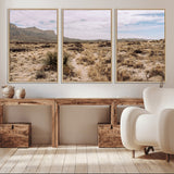 20681831-MGV-FC-60X30-3P_Natural-Desert Landscape Wall Art – Southwestern Mountain Canvas Print, Rustic Western Nature Photography Decor for Living Room, Office,