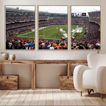 18347149-MGV-CV-36X24-Soldier Field Wall Art – Chicago Bears Football Stadium Canvas Print, Game Day Sports Decor for Man Cave, Bar, Office, or Living