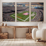 98106777-MGV-CV-36X24-Soldier Field Wall Art – Chicago Bears Stadium Canvas Print with American Flag, Game Day Football Decor for Man Cave, Bar, or