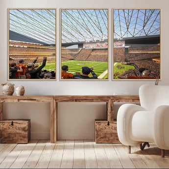 81960112-MGV-CV-36X24-Futuristic Football Stadium Wall Art – Modern Dome Arena Canvas Print, Chicago Bears Concept Design Sports Decor for Man Cave or