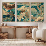 37943964-MGV-FC-60X30-3P_Natural-Samurai Warrior vs Octopus Wall Art – Japanese Ukiyo-e Style Canvas Print, Ocean Battle Scene Artwork for Living Room, Office, Man