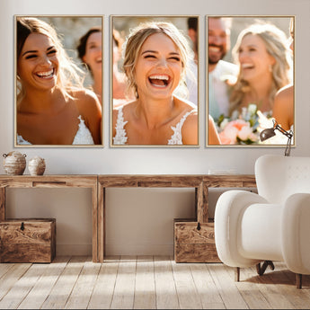 CSTM912-MGV-CV-36X24-Framed Wedding Canvas Print - Custom Wall Art Keepsake for Couples, Elegant Home Decoration Gift, Create Your Own Photo Canvas