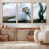 CSTM913-MGV-CV-36X24-Framed Wedding Canvas Print - Custom Wall Art Keepsake for Couples, Elegant Home Decoration Gift, Create Your Own Photo Canvas