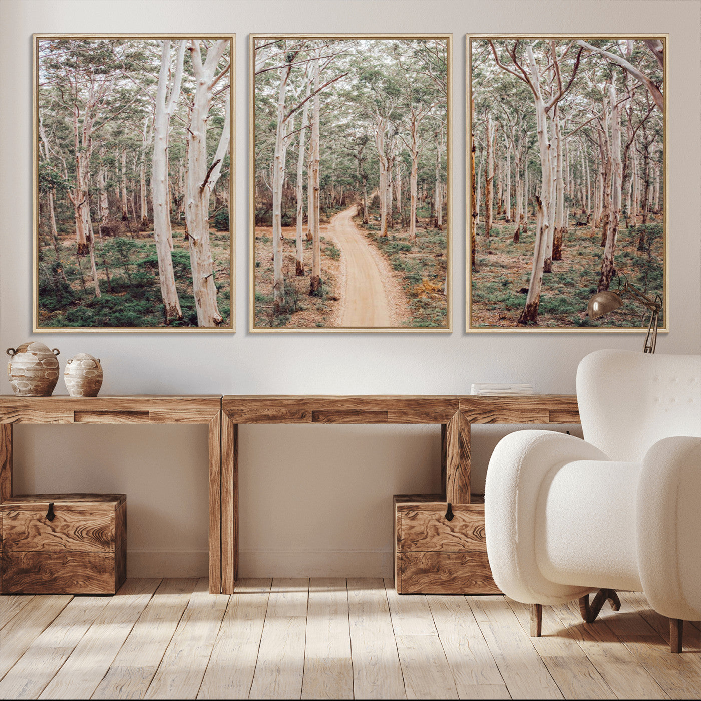 24760563-MGV-CV-36X24-Forest Wall Art – Tranquil Woodland Path Canvas Print, Scenic Nature Photography Decor for Bedroom, Living Room, Office, Cabin or