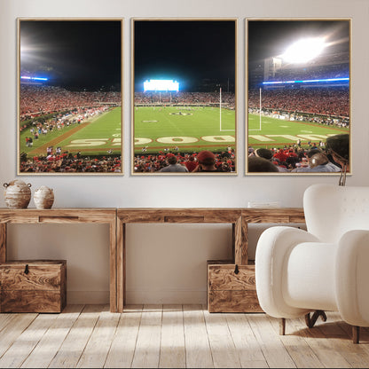 16230786-MGV-CV-36X24-Sanford Stadium Wall Art – Georgia Bulldogs Football Night Game Canvas Print, College Sports Decor for Man Cave, Bar, Office, or
