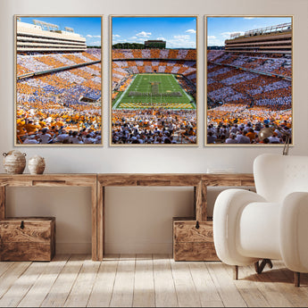 64238859-MGV-CV-36X24-Neyland Stadium Wall Art – Tennessee Volunteers Checkerboard Game Day Canvas Print, College Football Panorama Decor for Man Cave