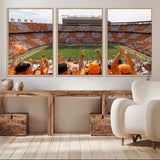 76011417-MGV-FC-60X30-3P_Natural-Tennessee Volunteers Wall Art – Neyland Stadium Checkerboard Crowd Canvas Print, Vols Football Game Day Fan Perspective Sports