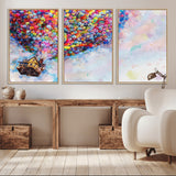 18792-MGV-CV-36X24-Up Movie House Wall Art Canvas Print, Framed Carls Journey Art Picture Print, Up Inspired Perfect Animated Whimsical Decor Artwork