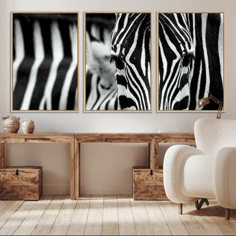 43631-MGV-CV-36X24-Black and White Zebra Wall Art – Modern Animal Print Canvas Artwork for Living Room, Bedroom, or Office Decor