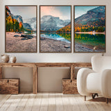25982-MGV-CV-36X24-Autumn Mountain Lake Wall Art – Panoramic Fall Foliage and Snowy Peaks Canvas Print, Scenic Nature Decor for Living Room or Office