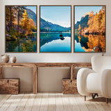 32962-MGV-CV-36X24-Mountain Lake Wall Art – Tranquil Autumn Landscape Canvas Print, Nature Reflection Decor for Living Room, Bedroom, Office or Cabin
