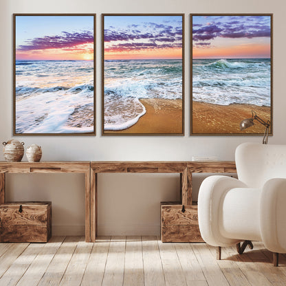 53006-MGV-CV-36X24-Ocean Beach Sunset Wall Art – Vibrant Seascape Canvas Print, Coastal Home Decor for Living Room, Bedroom, Office or Beach House